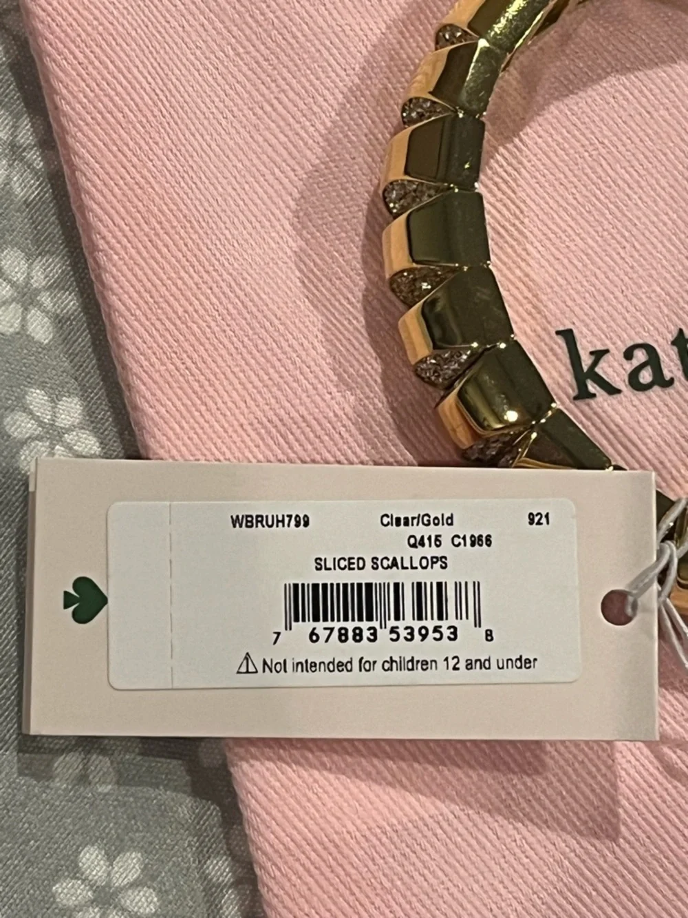 kate spade gold-tone stretch bracelet with crystal accents new with tag and bag - Picture 4 of 5